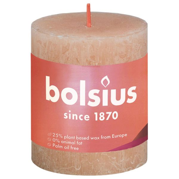 Bolsius kaars rustiek 8x7 cm misty pink