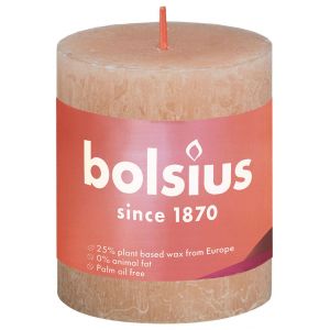 Bolsius Stompkaars rustiek 8x7 cm misty roze