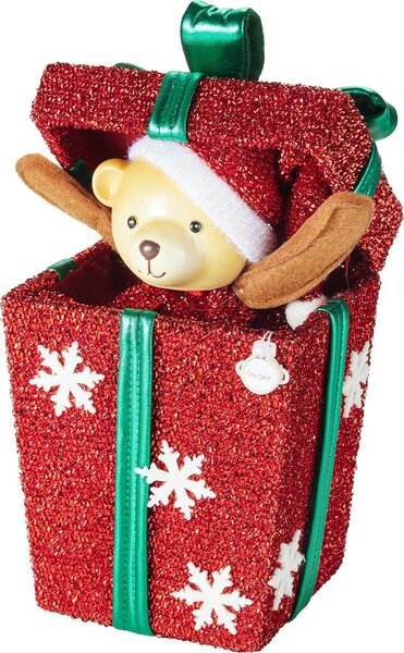 Cadeau doos beer 25 cm met geluid