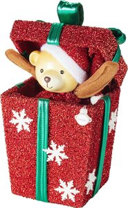 Cadeau doos beer 25 cm met geluid