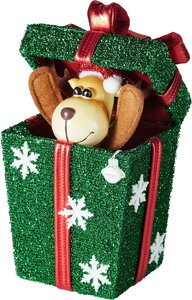 Cadeau doos eland 25 cm met geluid