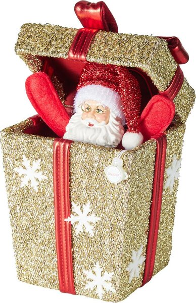 Cadeau doos kerstman 25 cm met geluid