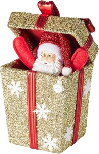 Cadeau doos kerstman 25 cm met geluid