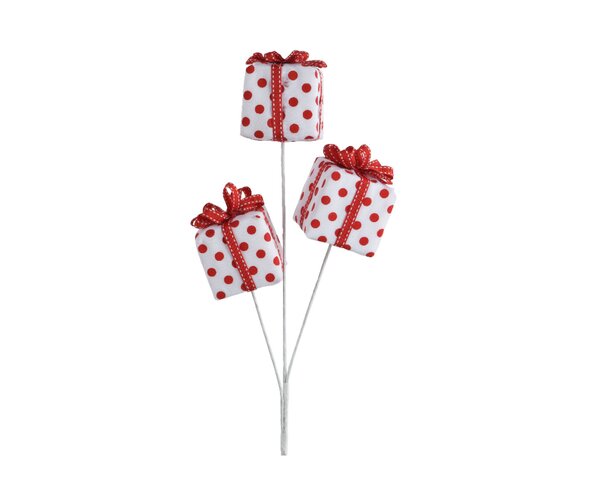 Cadeautjes op stok foam 63 cm rood / wit