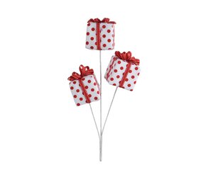 Cadeautjes op stok foam 63 cm rood / wit
