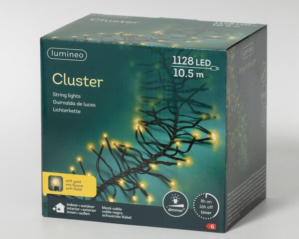 Clusterverlichting led 1128 lampjes soft gold - afbeelding 2