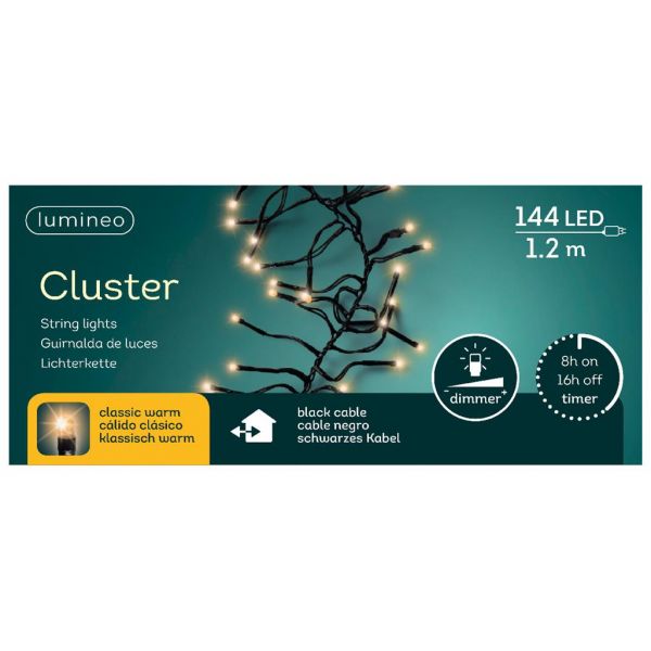 Clusterverlichting led 144 lampjes klassiek warm - afbeelding 2