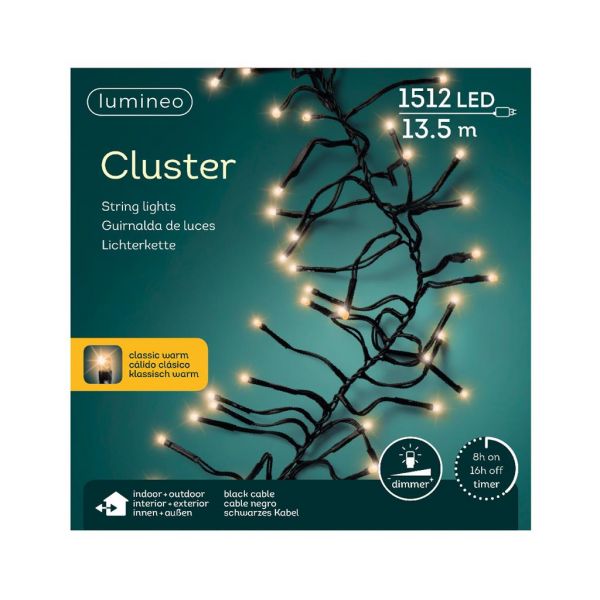 Clusterverlichting led 1512 lampjes klassiek warm - afbeelding 2