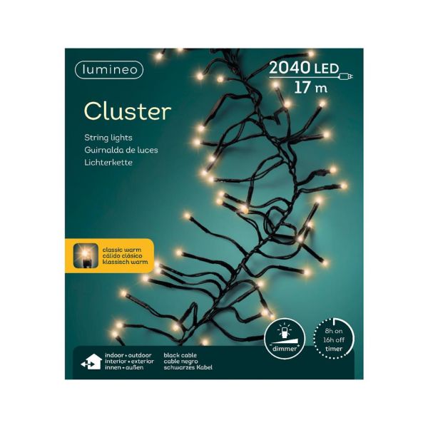 Clusterverlichting led 2040 lampjes klassiek warm - afbeelding 2