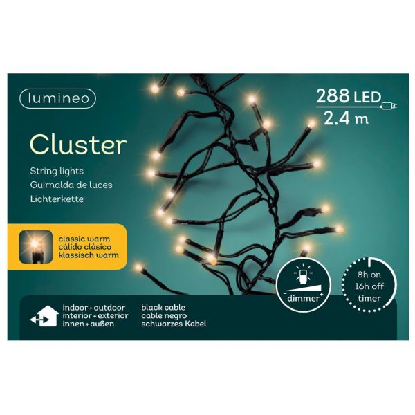 Clusterverlichting led 288 lampjes klassiek warm - afbeelding 2