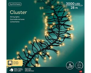 Clusterverlichting led 3000 lampjes soft gold - afbeelding 2