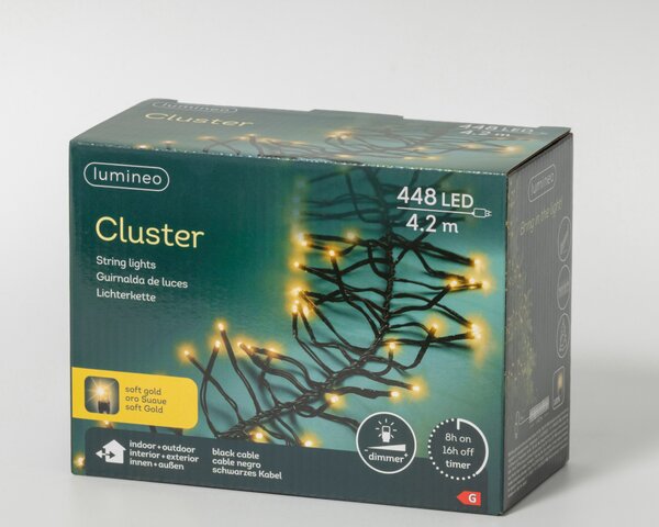 Clusterverlichting led 448 lampjes soft gold - afbeelding 2