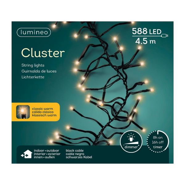 Clusterverlichting led 588 lampjes klassiek warm - afbeelding 2