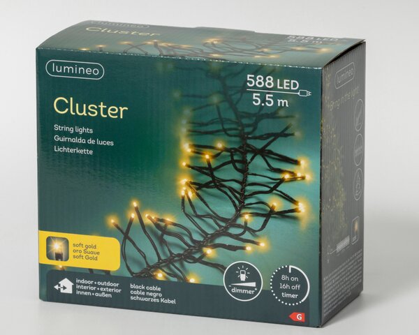 Clusterverlichting led 588 lampjes soft gold - afbeelding 2