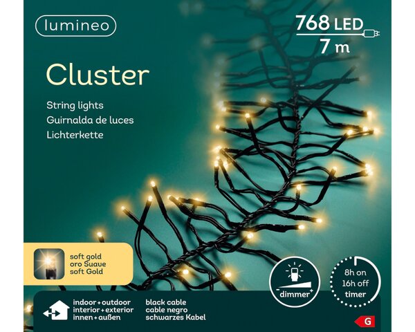 Clusterverlichting led 768 lampjes soft gold - afbeelding 2