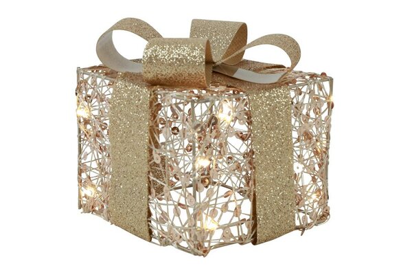Countryfield kerstkado pippa 10x10x11 cm goud