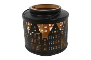 Countryfield windlicht Amsterdam 18 cm zwart