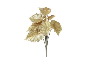 Countryfield zijden begonia blad 50 cm goud