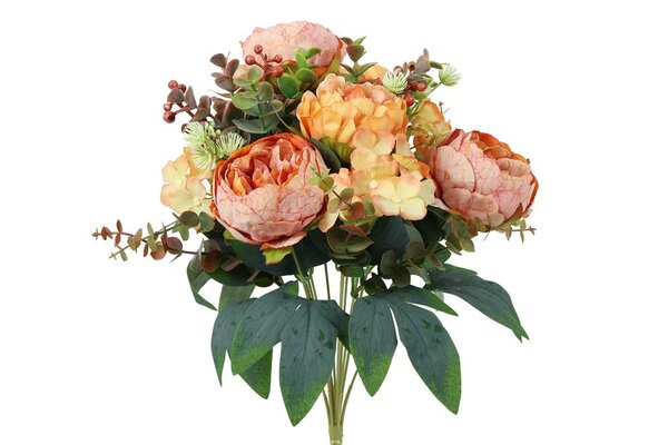 Countryfield zijden boeket paeonia florine 43 cm roze