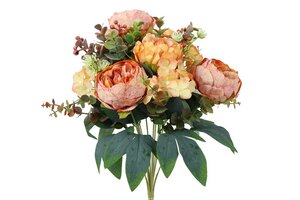 Countryfield zijden boeket paeonia florine 43 cm roze