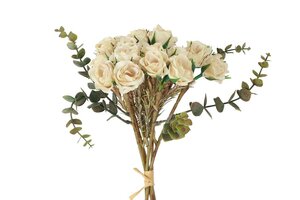 Countryfield zijden boeket rosa 30 cm wit