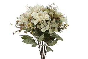 Countryfield zijden Dahlia hydrangea 55 cm wit