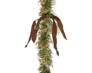 Deco guirlande 180 groen / goud