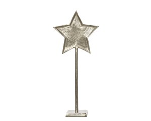 Decoratie ster op standaard 55 cm zilver