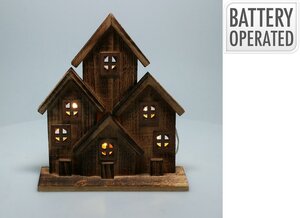Decoratieve huisjes met led 27 cm - afbeelding 2