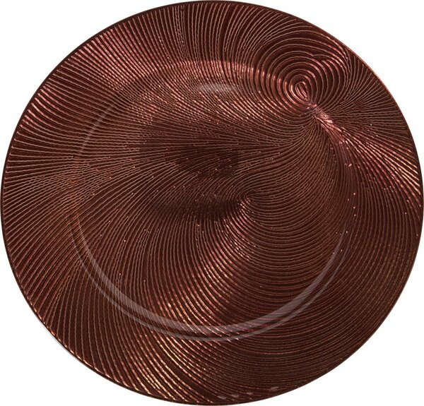 Dienblad swirl 33 cm bruin