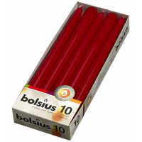 Bolsius diner kaarsen 10 stuks wijnrood 23 cm - afbeelding 1