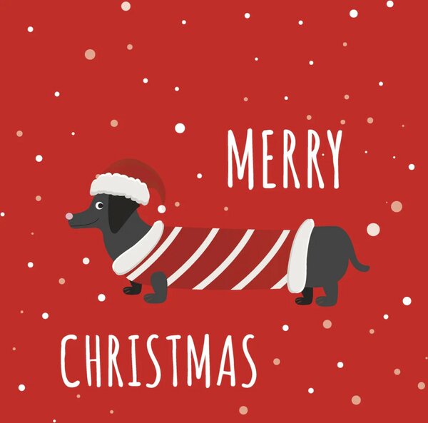 Duni servetten dachshund 33x33 cm