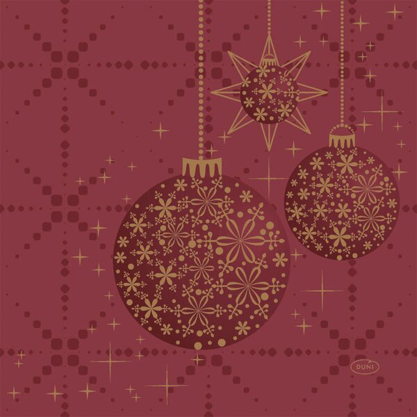Duni servetten gilded bauble 33x33 cm