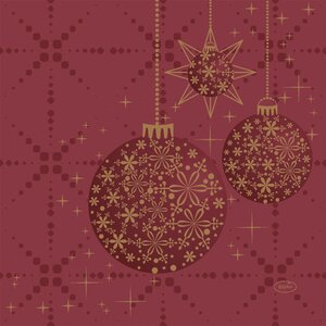 Duni servetten gilded bauble 33x33 cm
