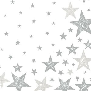 Duni servetten star white 33x33 cm
