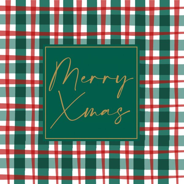 Duni servetten xmas check 33x33 cm