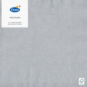 Duni servetten zilver 33x33 cm