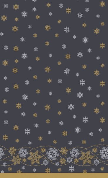 Duni tafelkleed Snow Glitter Black 138x220 cm