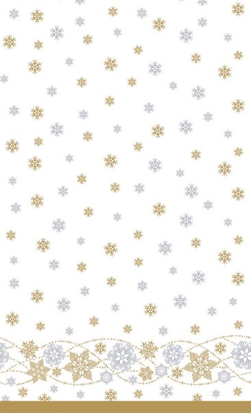 Duni tafelkleed Snow Glitter White 138x220 cm