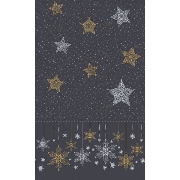 Duni tafelkleed snowstars black 138x220 cm