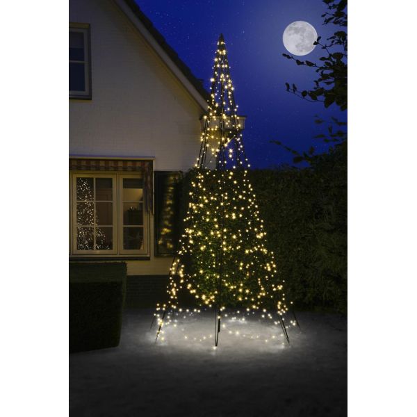 Fairybell vlaggenmast 4 meter 640 lampjes warm wit - afbeelding 1