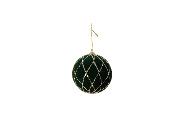 Foam kerstbal 8 cm driehoek pine green