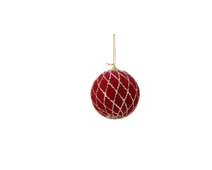 Foam kerstbal 8 cm driehoek rood