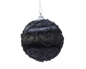 Foam kerstbal 8 cm zwart