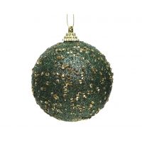 Foam kerstbal met hanger dennengroen 8 cm