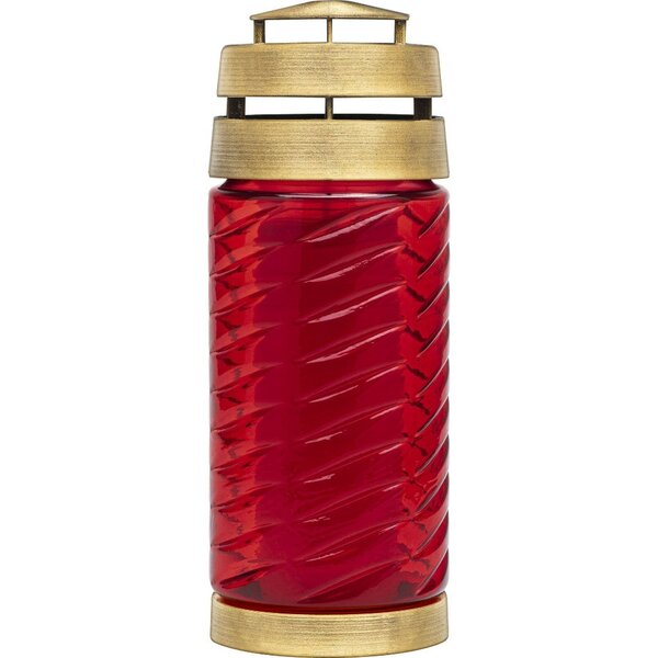 Herdenkingslicht verlangen ribbel rood incl. kaars