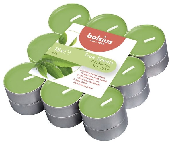 Bolsius geurtheelicht true scents green tea 18 stuks