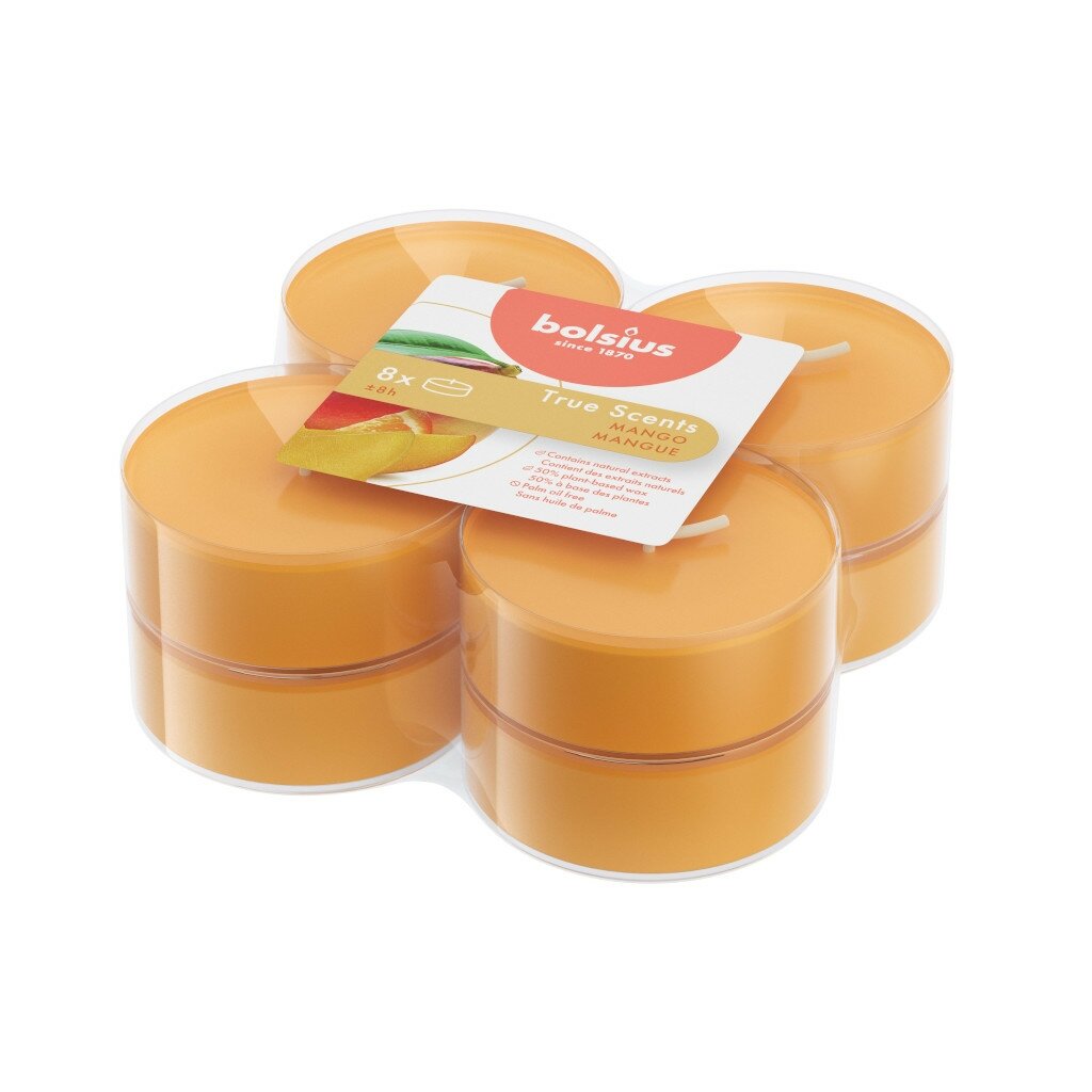 haalbaar baas vergeven Bolsius maxilicht true scents mango 8 stuks - Koopkerstverlichting.nl