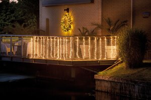 Gordijn led verlichting 220 lamps warm wit - afbeelding 2