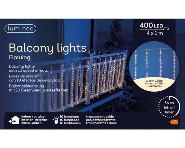 Gordijn led verlichting 420 lamps warm wit - afbeelding 3